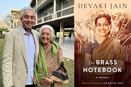 Longtime women's activist Devaki Jain, author of The Brass Notebook, with Vijay Verghese