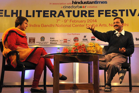Former Delhi Chief Minister Arvind Kejriwal in conversation with journalist Barkha Dutt
