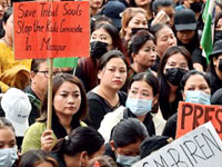 Manipur Kuki tribes stage protests against killing